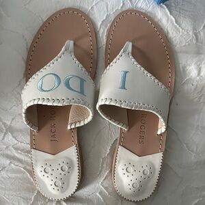 Jack Rogers White and Blue 'I Do' Sandals